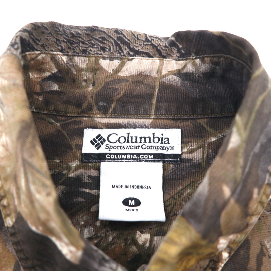 Columbia Realtree Camo Button-Down Work Shirt, Size M, Khaki, Cotton, HM7009