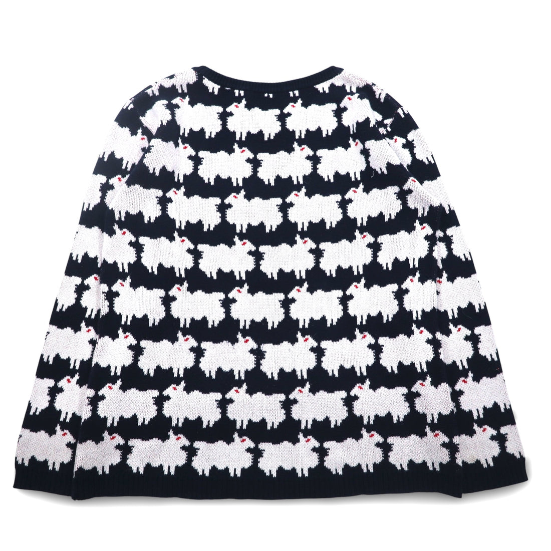 LABRAT × BEAMS Cotton Knit Sweater L Navy All-over Animal Sheep SHEEP KNIT SP