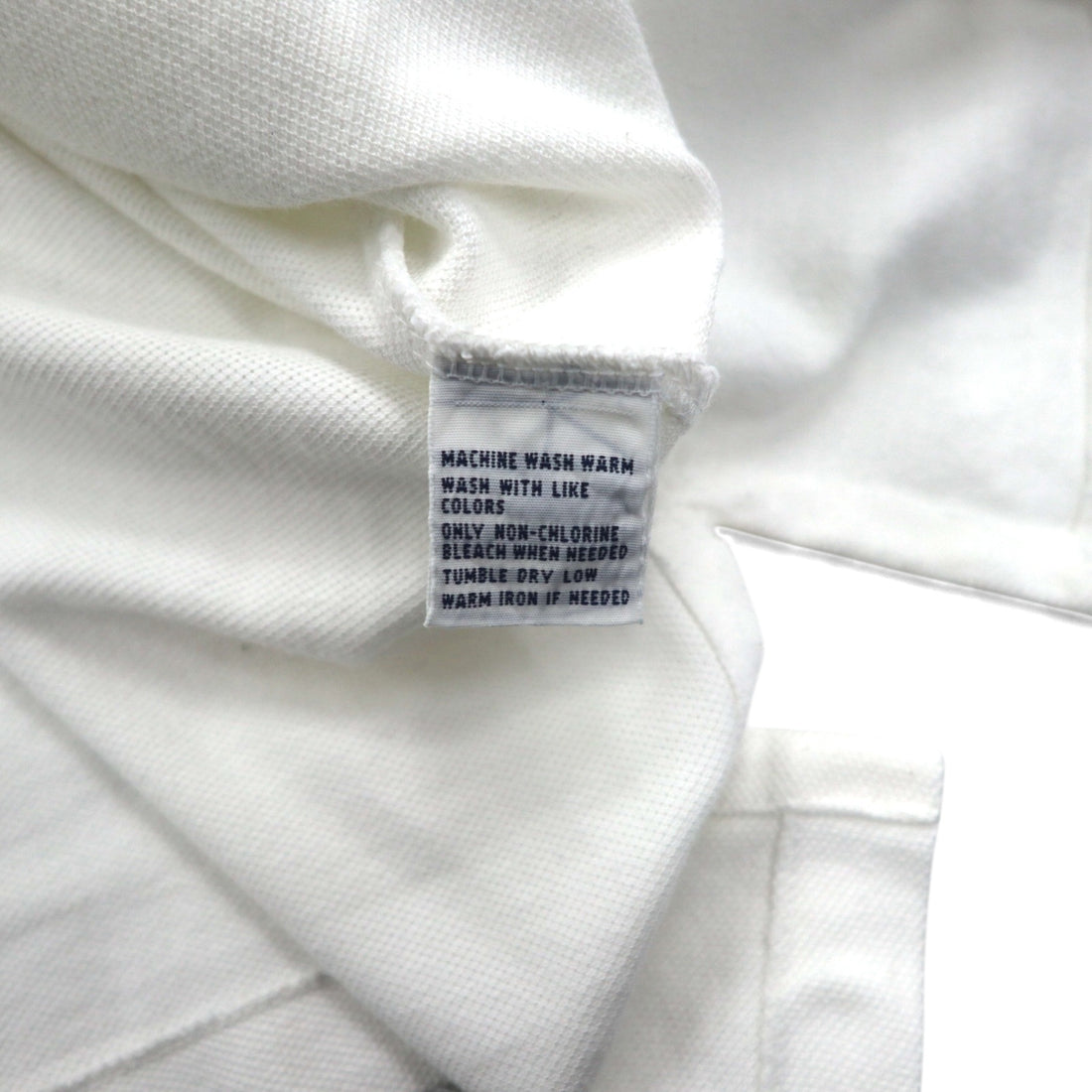 Polo by Ralph Lauren 90s Polo Shirt 2XL Big Size White Pique Pony Embroidery