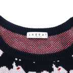 LABRAT × BEAMS Cotton Knit Sweater L Navy All-over Animal Sheep SHEEP KNIT SP