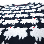 LABRAT × BEAMS Cotton Knit Sweater L Navy All-over Animal Sheep SHEEP KNIT SP