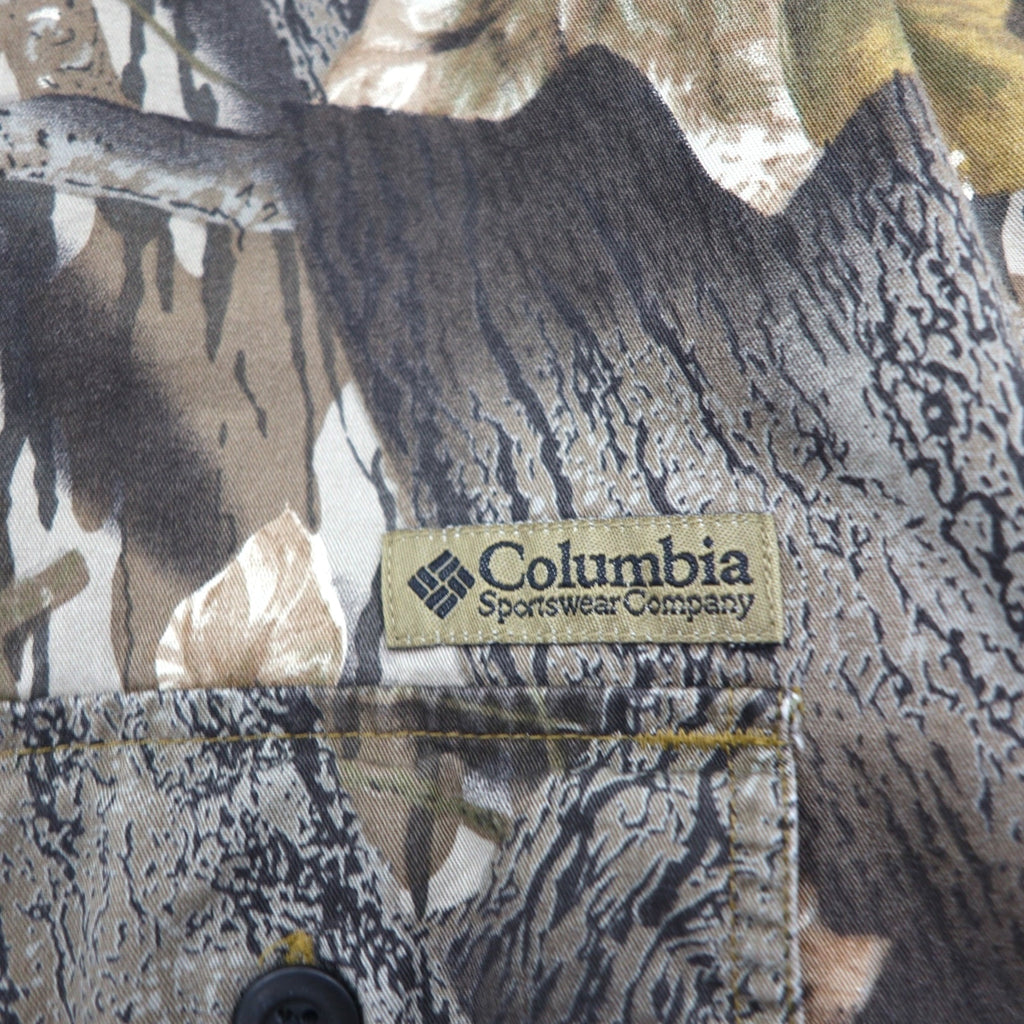 Columbia Realtree Camo Button-Down Work Shirt, Size M, Khaki, Cotton, HM7009