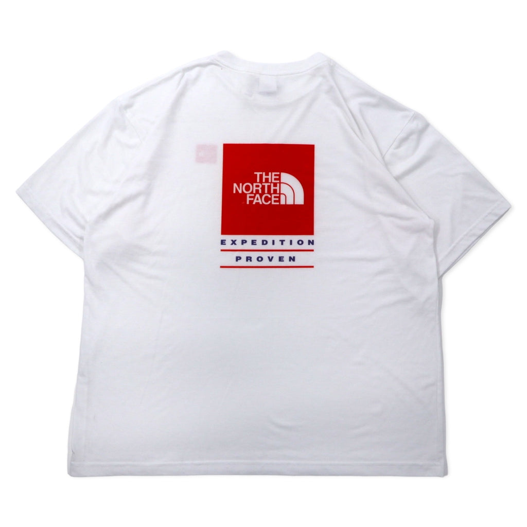 THE NORTH FACE USA Box Logo Print T-Shirt XL White Polyester Big Size