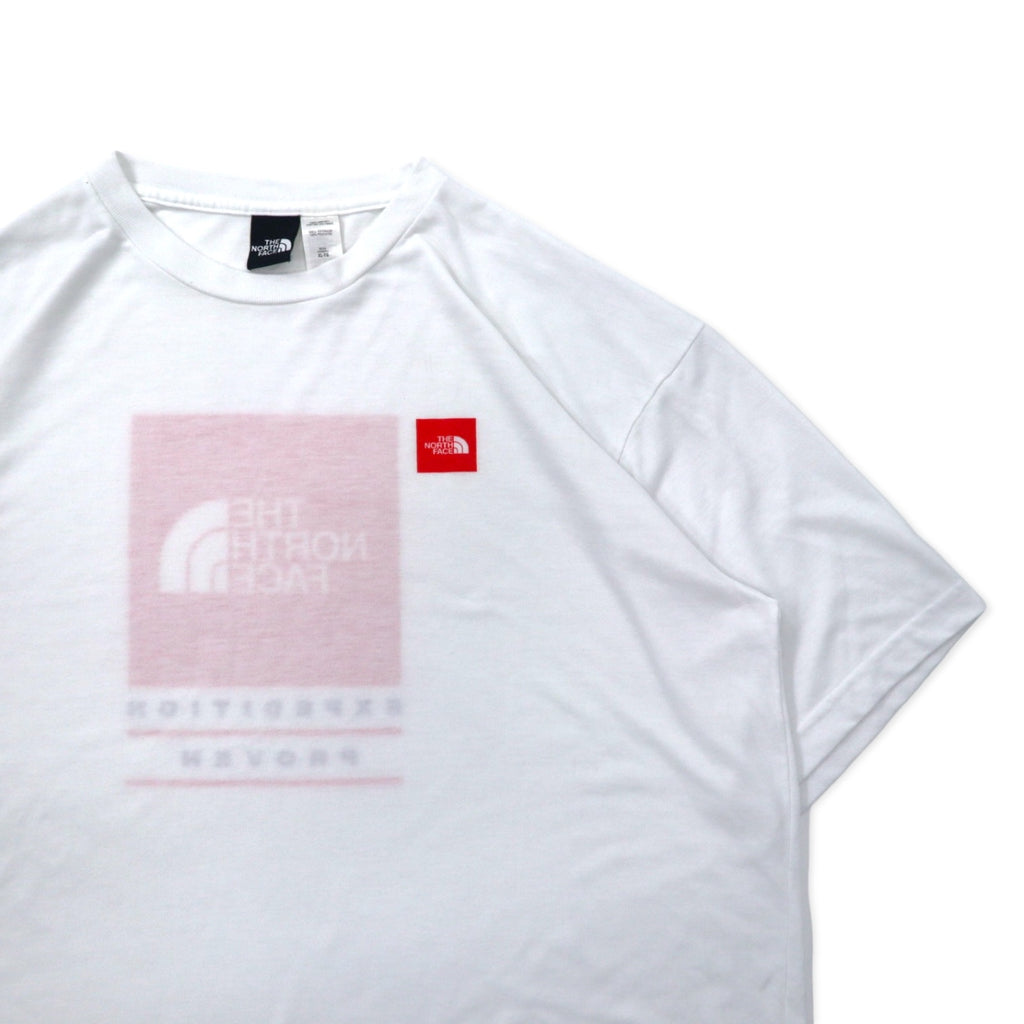THE NORTH FACE USA Box Logo Print T-Shirt XL White Polyester Big Size