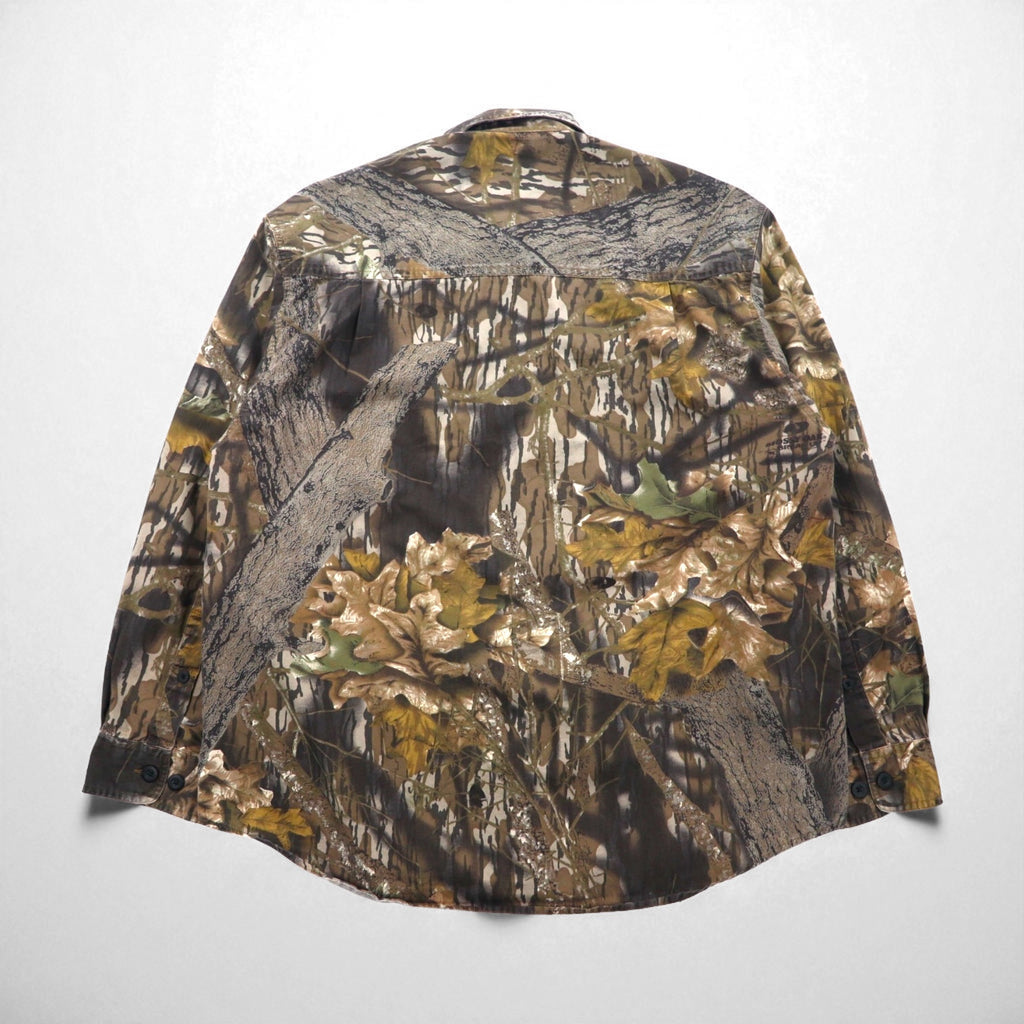 Columbia Realtree Camo Button-Down Work Shirt, Size M, Khaki, Cotton, HM7009