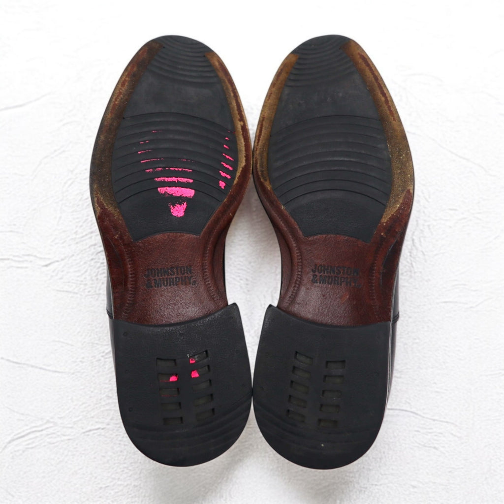 JOHNSTON &amp; MURPHY Made in Italy Signaure Series Straight Tip Dress Shoes 27cm Black Leather 137 15 4643