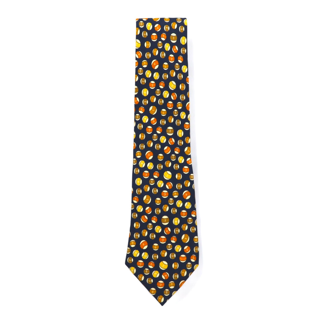 CELINE Spain made tie, navy, silk, all-over print, billiards