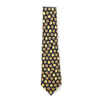 CELINE Made in Spain Navy Silk Necktie All-over Pattern Playing Cards Dice