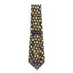 CELINE Made in Spain Navy Silk Necktie All-over Pattern Playing Cards Dice