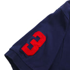 Polo by Ralph Lauren 90s Polo Player Embroidered Polo Shirt, Medium, Navy, Cotton, Pique