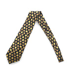 CELINE Made in Spain Navy Silk Necktie All-over Pattern Playing Cards Dice