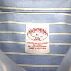 Brooks Brothers 346 Oxford Button-Down Shirt, XL, Blue, Striped, with Embroidered Logo