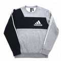 adidas Sport ID Crew Sweatshirt XL Grey Black Fleece lining 3-stripe Sport ID EB7589