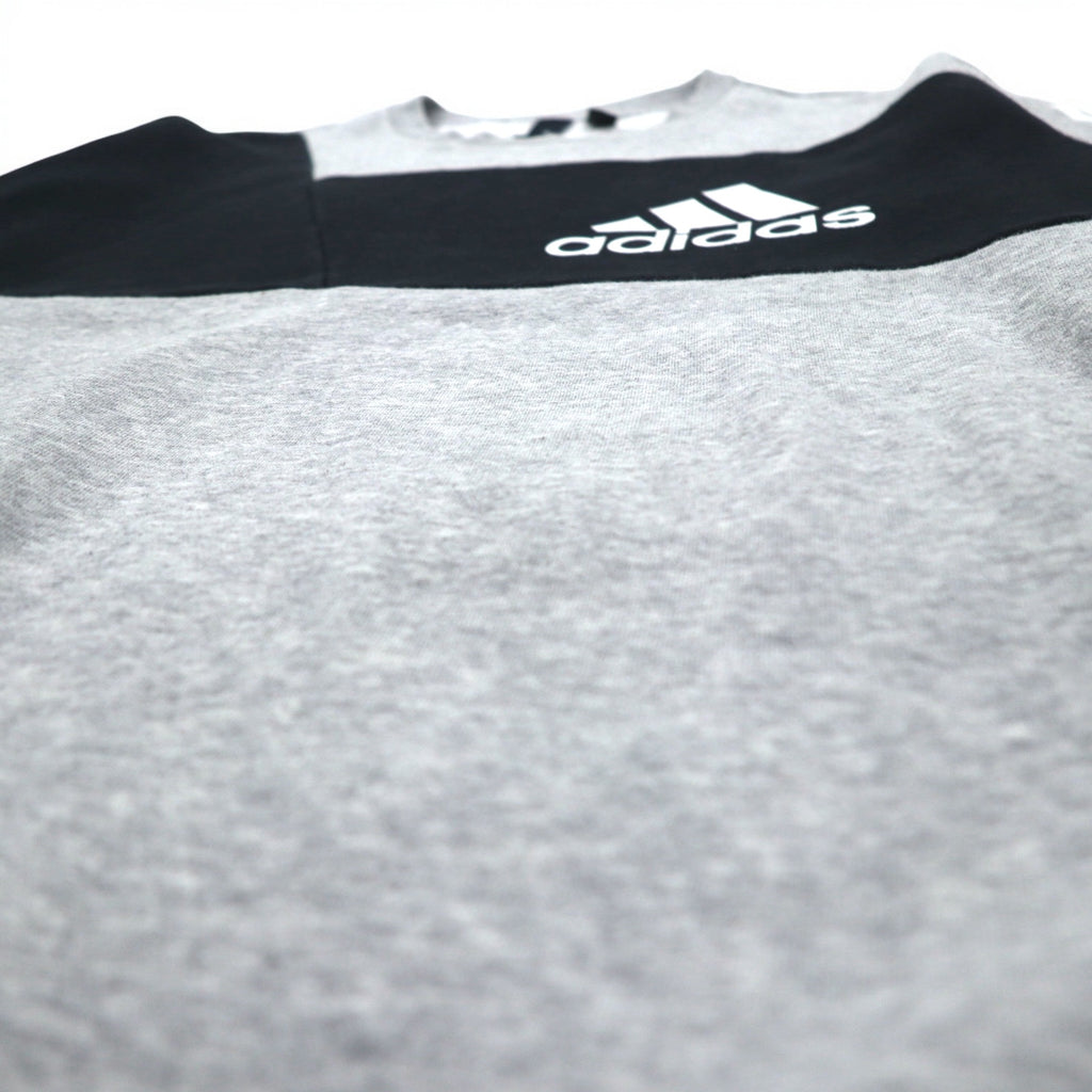 adidas Sport ID Crew Sweatshirt XL Grey Black Fleece lining 3-stripe Sport ID EB7589