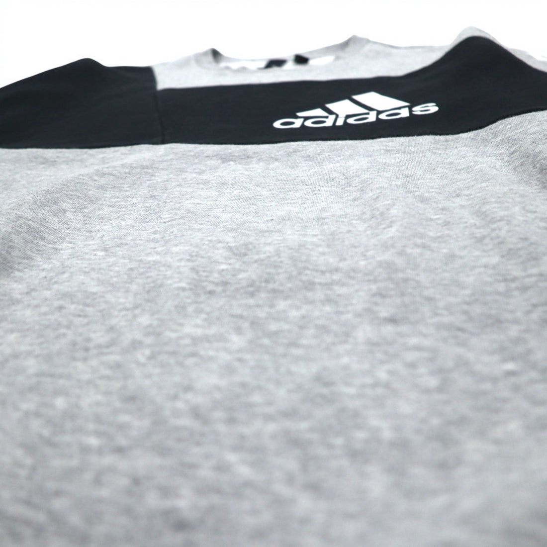 adidas Sport ID Crew Sweatshirt XL Grey Black Fleece lining 3-stripe Sport ID EB7589