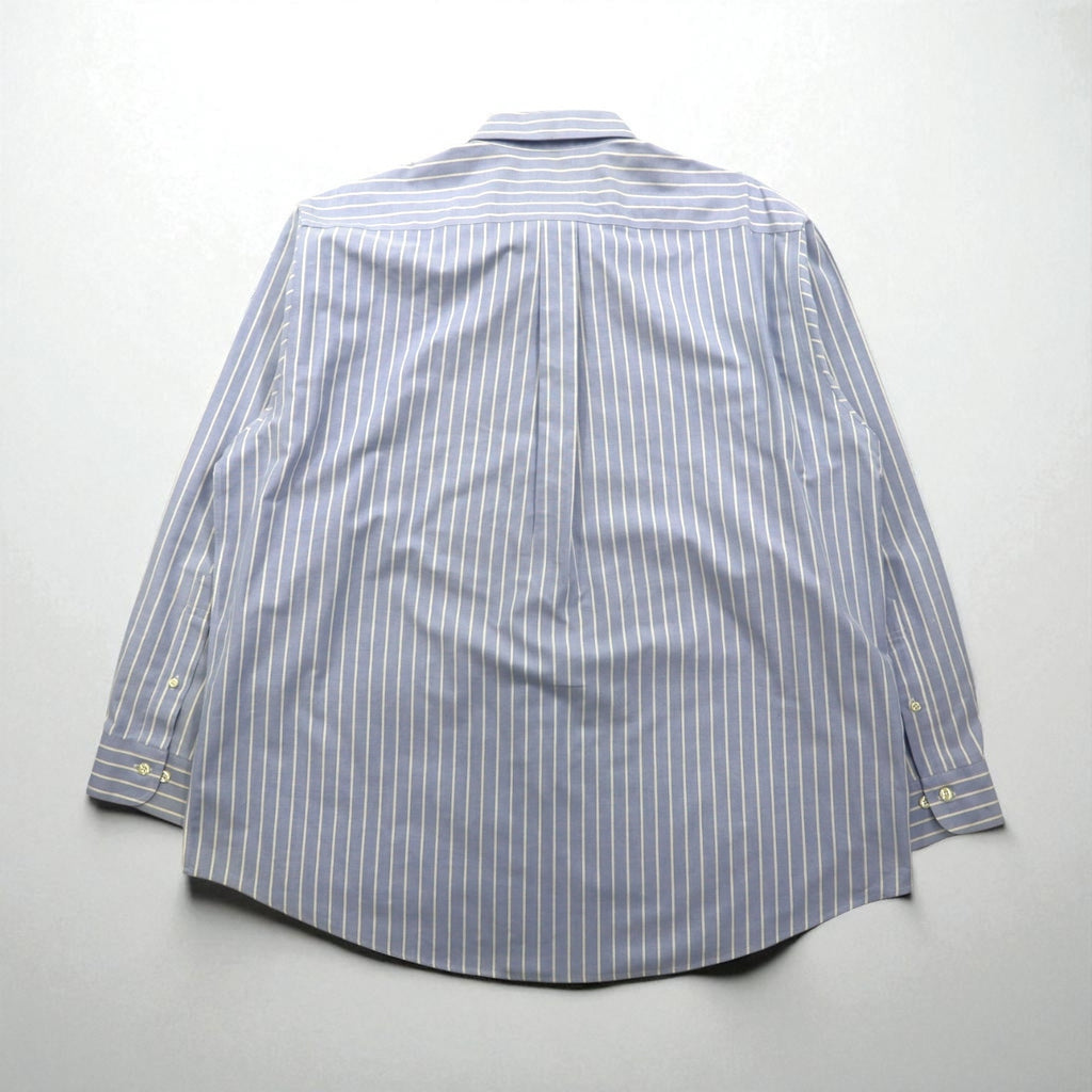 Brooks Brothers 346 Oxford Button-Down Shirt, XL, Blue, Striped, with Embroidered Logo