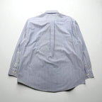 Brooks Brothers 346 Oxford Button-Down Shirt, XL, Blue, Striped, with Embroidered Logo