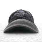 KAUFMAN Vintage 6 Panel Cap ONE Grey Cotton OKLAHOMA Embroidery