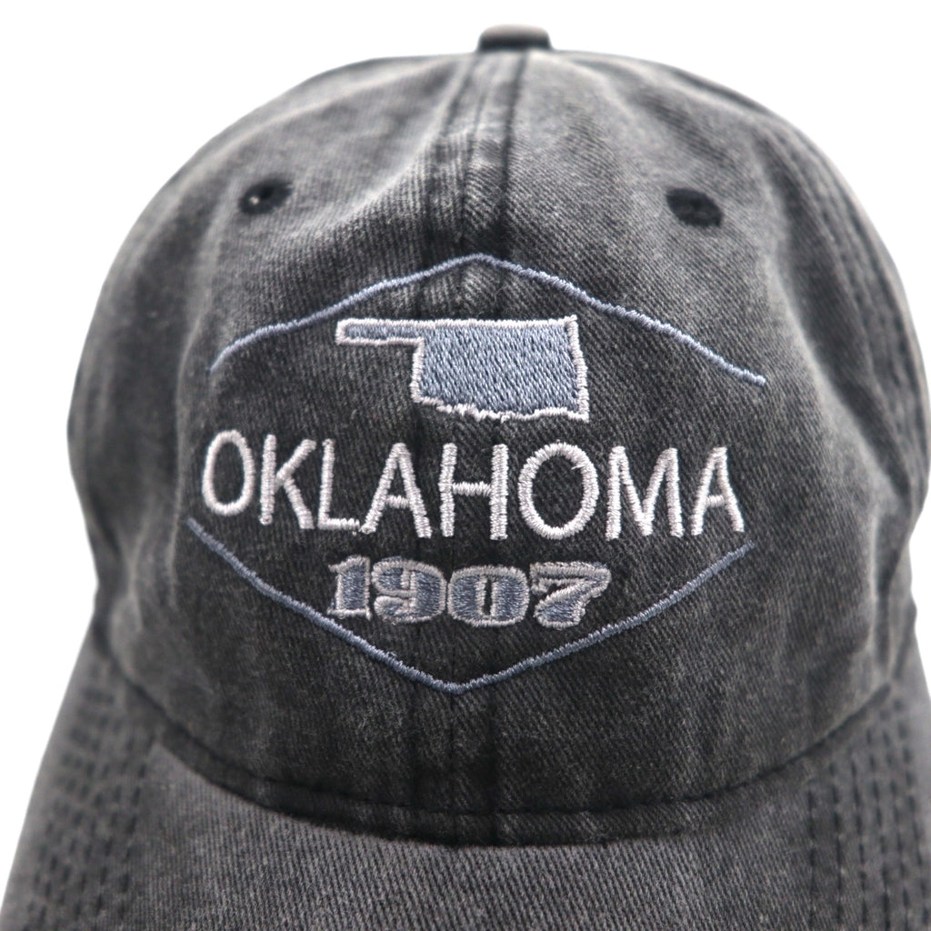 KAUFMAN Vintage 6 Panel Cap ONE Grey Cotton OKLAHOMA Embroidery