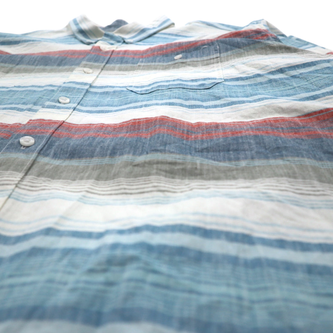 LLBean Oxford Button-Down Shirt XXL Blue Border TRADITIONAL FIT 515164 Made in Sri Lanka