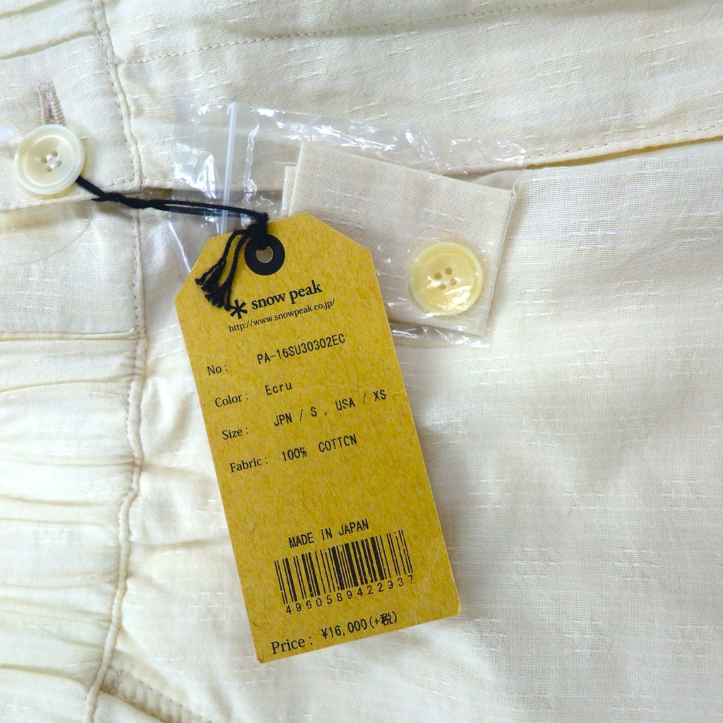 snow peak Dobby Sashiko Noragi Pants Easy Pants S Ivory Dobby Sashiko Noragi Pants PA-16SU303 Made in Japan Unused