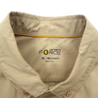 carhartt FORCE リラックスフィット ボタンダウン ワークシャツ XL ベージュ ポリエステル Ridgefield Solid L/S Shirt 102418