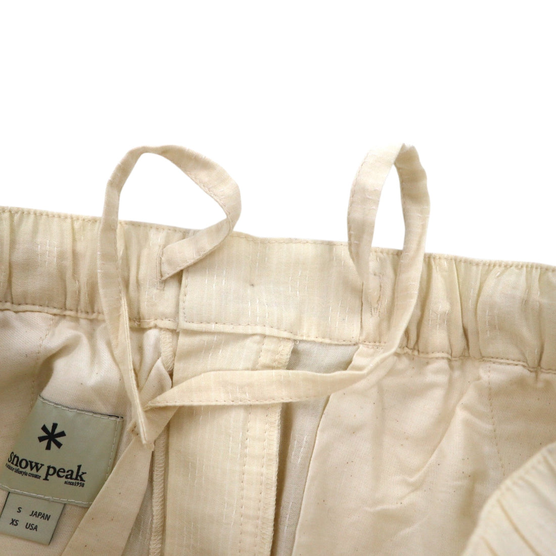 snow peak Dobby Sashiko Noragi Pants Easy Pants S Ivory Dobby Sashiko Noragi Pants PA-16SU303 Made in Japan Unused