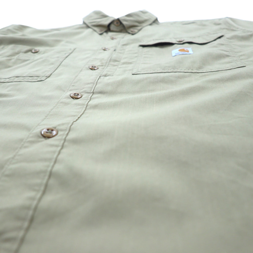 carhartt FORCE リラックスフィット ボタンダウン ワークシャツ XL ベージュ ポリエステル Ridgefield Solid L/S Shirt 102418