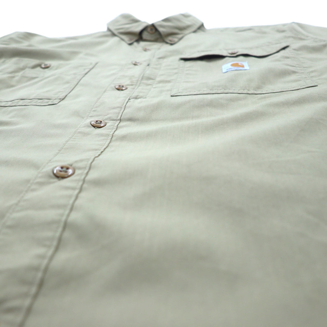 carhartt FORCE リラックスフィット ボタンダウン ワークシャツ XL ベージュ ポリエステル Ridgefield Solid L/S Shirt 102418