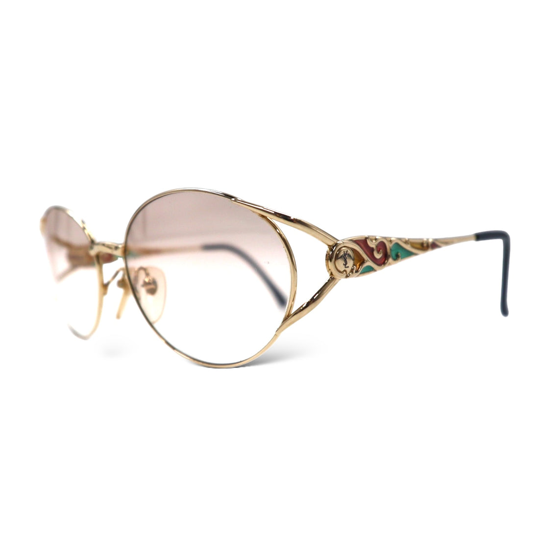 YVES SAINT LAURENT Old Sunglasses Gold Metal Color Lens YSL 31-8611 Made in Japan