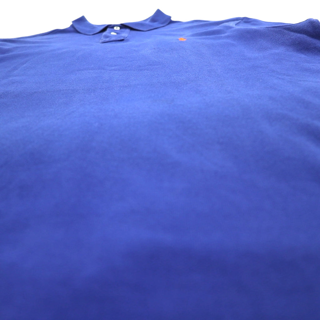POLO RALPH LAUREN Polo shirt XL Blue Cotton Pique CUSTOM FIT Small pony embroidery