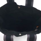 HERMES Foul Tote PM Tote Bag, Black Cotton Canvas, Made in France
