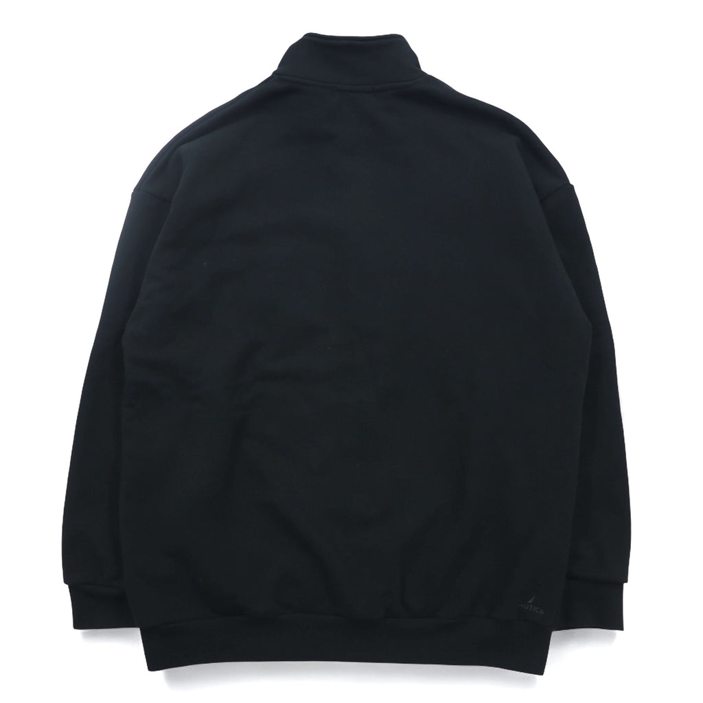 NAUTICA Arch Logo Half Zip Sweatshirt XL Black Heavyweight 233-12107