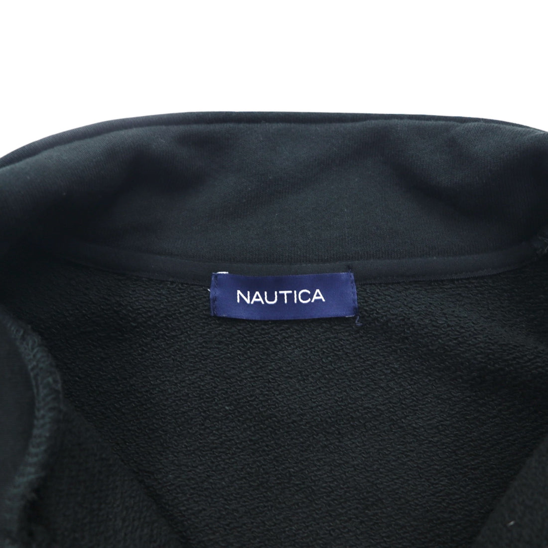 NAUTICA Arch Logo Half Zip Sweatshirt XL Black Heavyweight 233-12107