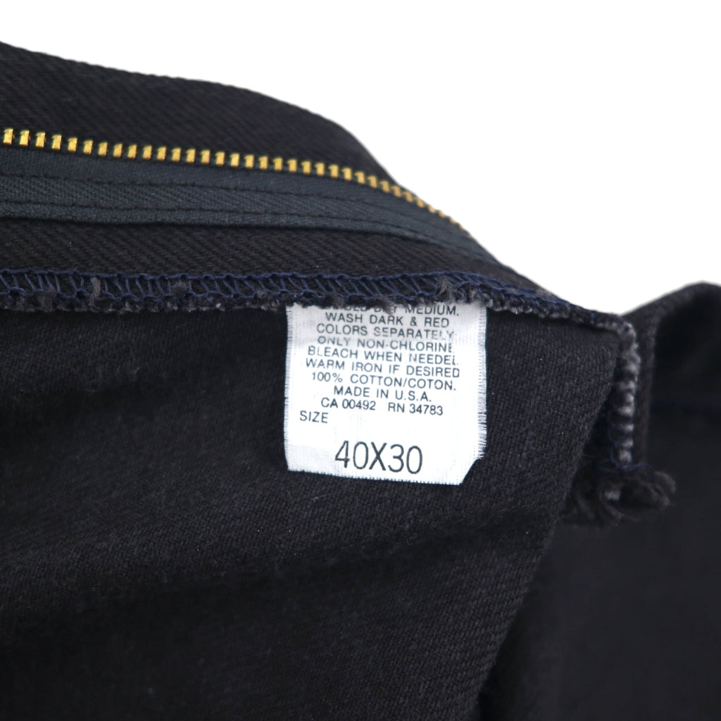 Lee RIDERS 90s USA Made Relaxed Fit Tapered Denim Pants, Size XL, Black, Zipper Fly, Leather Patch, 208-5508, Deadstock, Unused