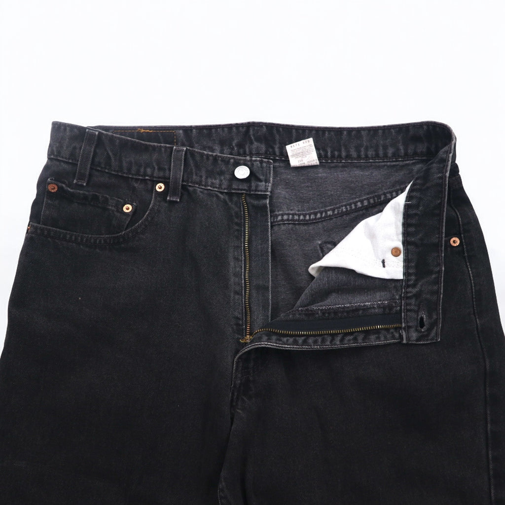 Levi's 90s 550 Baggy Tapered Black Denim Pants L Cotton Relaxed Fit 550-0260 Made in Mexico