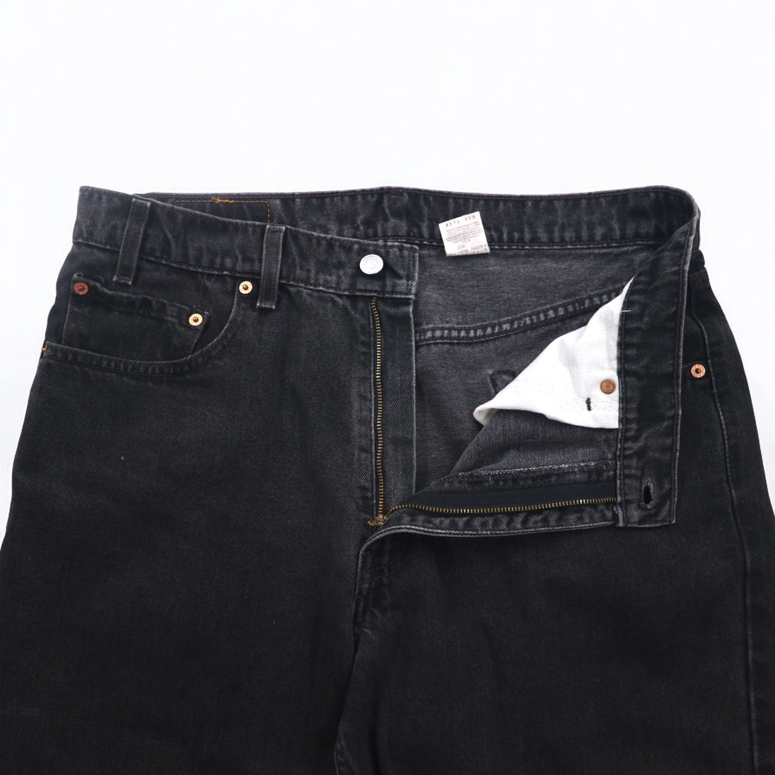 Levi's 90s 550 Baggy Tapered Black Denim Pants L Cotton Relaxed Fit 550-0260 Made in Mexico