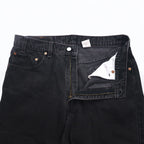 Levi's 90s 550 Baggy Tapered Black Denim Pants L Cotton Relaxed Fit 550-0260 Made in Mexico