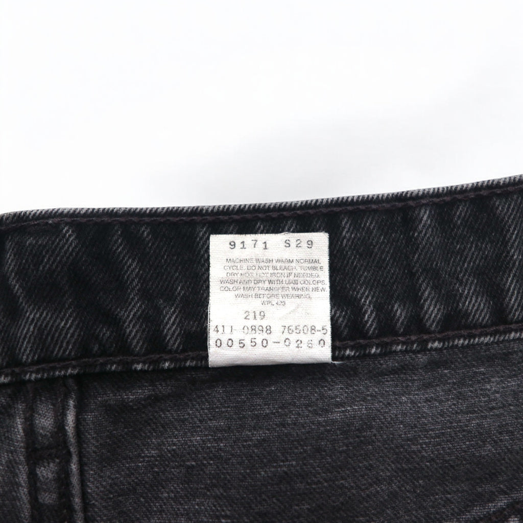 Levi's 90s 550 Baggy Tapered Black Denim Pants L Cotton Relaxed Fit 550-0260 Made in Mexico