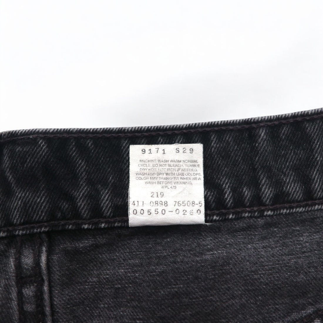 Levi's 90s 550 Baggy Tapered Black Denim Pants L Cotton Relaxed Fit 550-0260 Made in Mexico