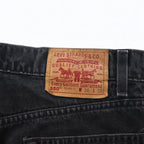 Levi's 90s 550 Baggy Tapered Black Denim Pants L Cotton Relaxed Fit 550-0260 Made in Mexico