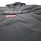 NAPAPIJRI ハーフジップ アノラックパーカー ナイロンジャケット XL グレー 裏地フリース サイドジップ スリット N0YGNJ REGULAR FIT