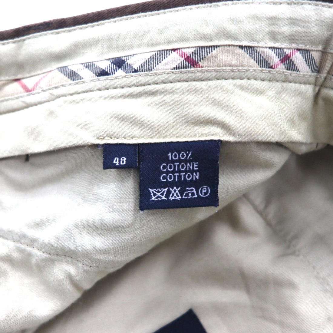 BURBERRY x DAVIDE CENCI Center Press Straight Chino Pants, Size M, Brown, Cotton