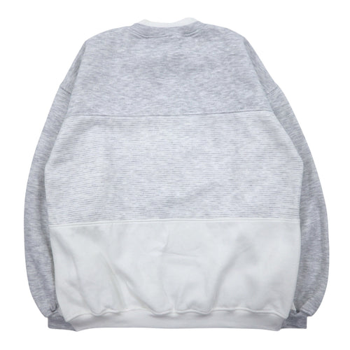 90s GEAR FOR SPORTS Printed Sweatshirt L Grey Cotton Polyester Fleece Lining STAR SHIP OCEANIC
