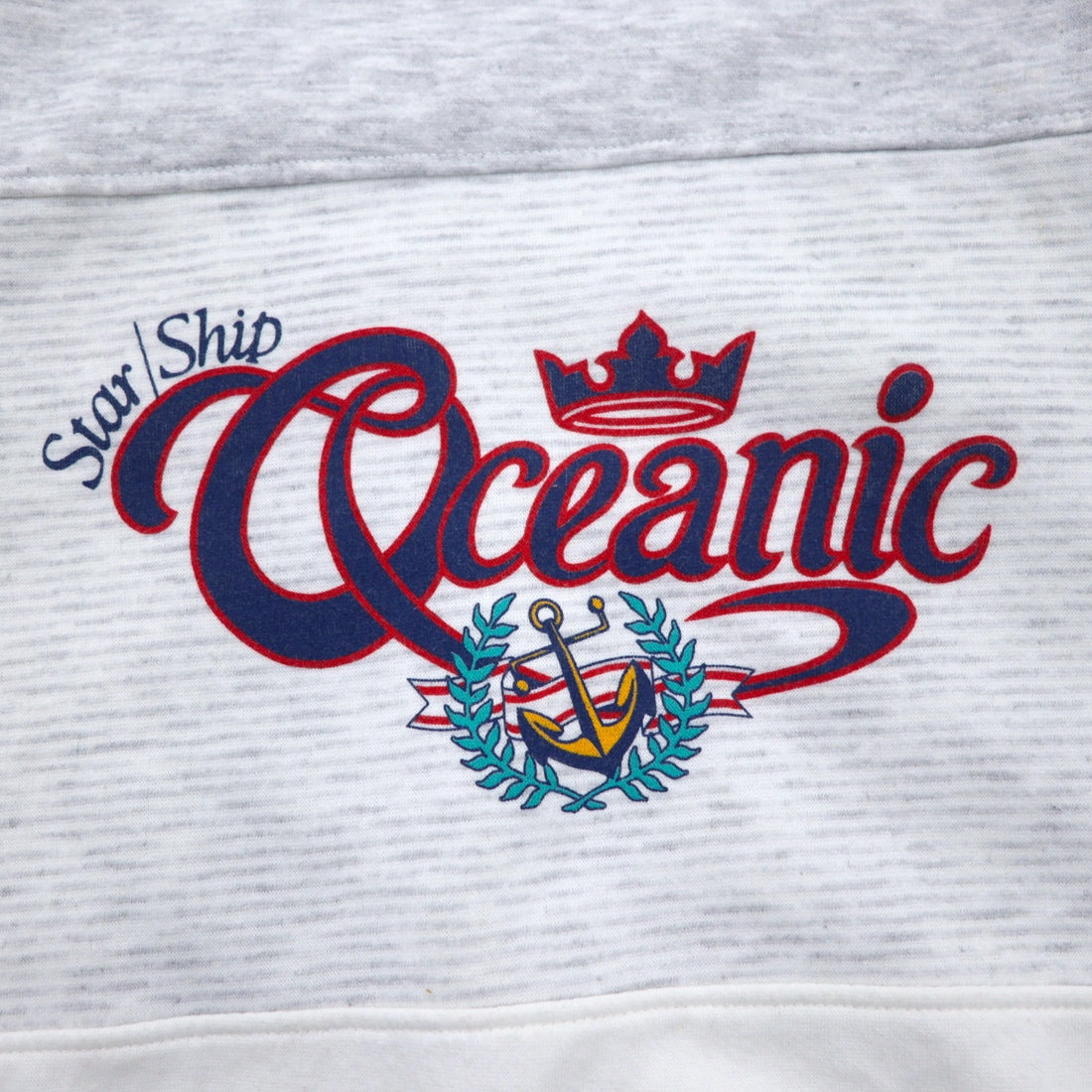 90年代 GEAR FOR SPORTS プリント スウェット L グレー コットン ポリエステル 裏起毛 STAR SHIP OCEANIC