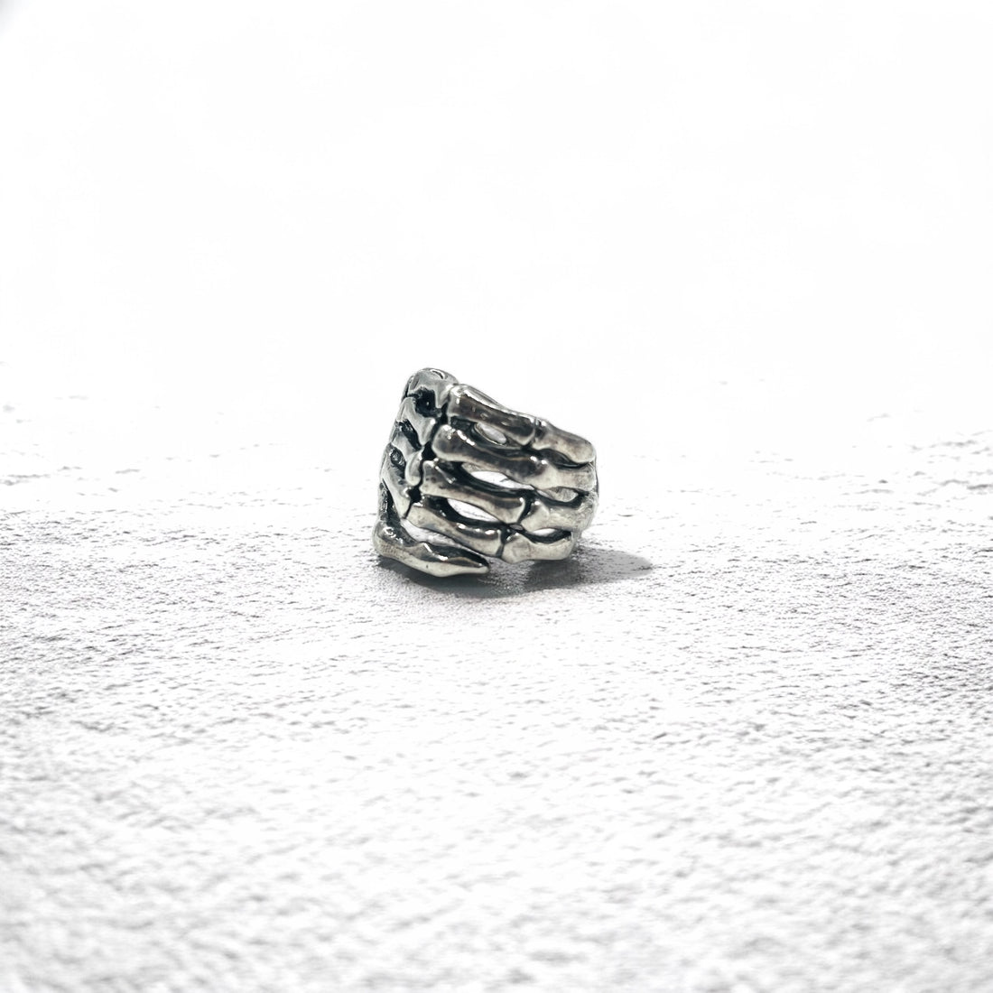 Vintage Silver Bone Ring Bone Hand Ring Size 17 Silver 925 Skeleton Gothic Punk Rock