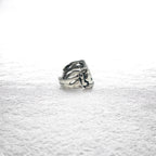 Vintage Silver Bone Ring Bone Hand Ring Size 17 Silver 925 Skeleton Gothic Punk Rock