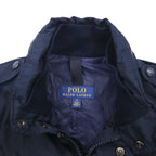 Polo Ralph Lauren ミリタリー M-65 フィールドジャケット M ネイビー ドローコード フード収納 ダブルジップ