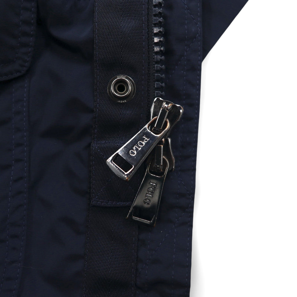 Polo Ralph Lauren ミリタリー M-65 フィールドジャケット M ネイビー ドローコード フード収納 ダブルジップ
