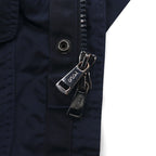 Polo Ralph Lauren ミリタリー M-65 フィールドジャケット M ネイビー ドローコード フード収納 ダブルジップ